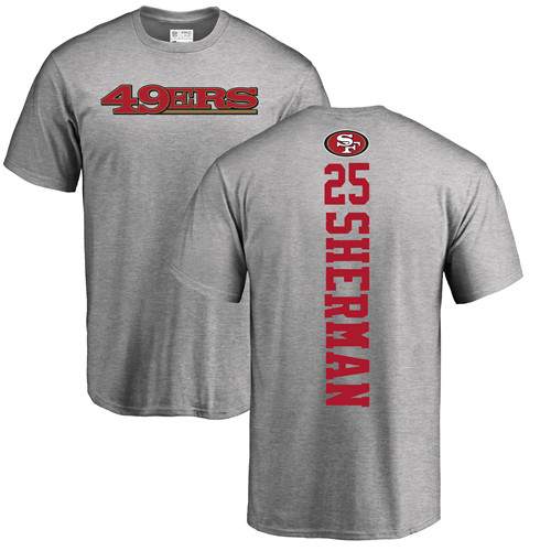 Men San Francisco 49ers Ash Richard Sherman Backer #25 NFL T Shirt->san francisco 49ers->NFL Jersey